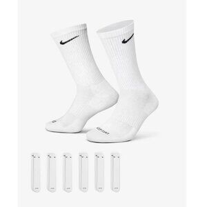 NEW Nike 6-Pair Everyday Plus Cushion Crew Training Socks Unisex Adults L White
